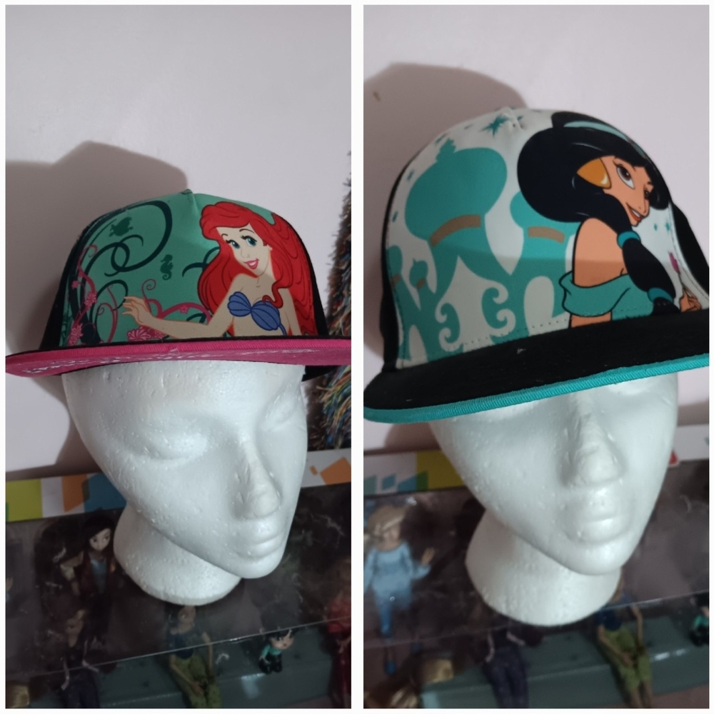 Disney Ariel and Jasmine Hats - Pink and Teal